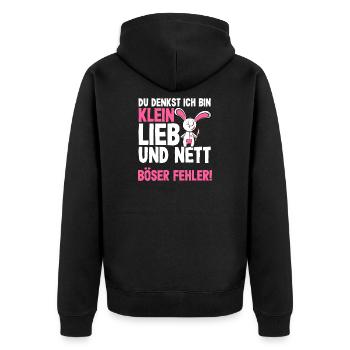 Böses Hasi Klein Lieb Und Nett Halloween Kostüm - Unisex Premium Bio Zip Hoodie - Schwarz - Hinten - Nico (187cm)