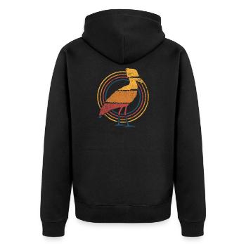 Schuhschnabel Vintage - Unisex Premium Bio Zip Hoodie - Schwarz - Hinten - Nico (187cm)