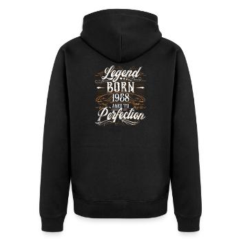 1958 Legend Year of construction Year of birth Year - Unisex Premium Organic Zip Hoodie - black - Back - Nico (187cm)