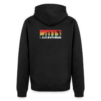 Handballer Handball Evolution - Unisex Premium Bio Zip Hoodie - Schwarz - Hinten - Nico (187cm)