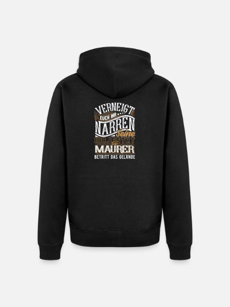 Maurer - Unisex Premium Bio Zip Hoodie - Schwarz