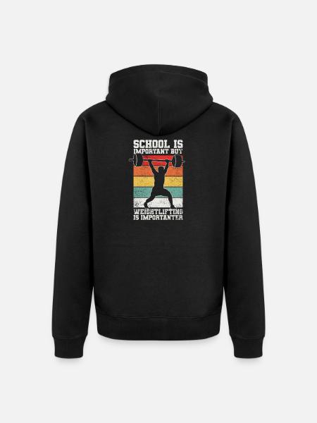 Gewichtheben - Unisex Premium Bio Zip Hoodie - Schwarz