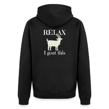 Détends-toi je chèvre ça - Veste à capuche bio Premium Unisexe - noir - Dos - Nico (187cm)