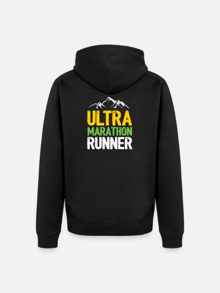 Ultra Marathon Runner - Unisex Premium Organic Zip Hoodie - black