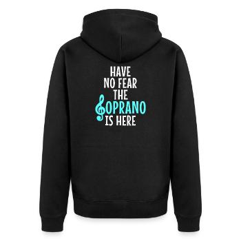 Sopran Chor Gesang - Unisex Premium Bio Zip Hoodie - Schwarz - Hinten - Nico (187cm)