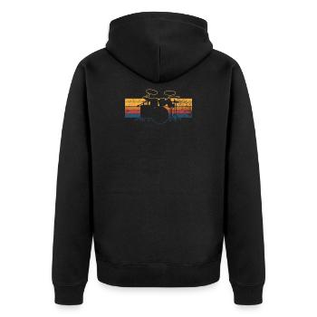 Schlagzeug Schlagzeuger - Unisex Premium Bio Zip Hoodie - Schwarz - Hinten - Nico (187cm)