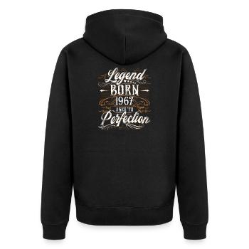 1967 Legend Year of construction Year of birth Year of birth - Unisex Premium Organic Zip Hoodie - black - Back - Nico (187cm)