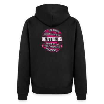 Rentnerin - Unisex Premium Bio Zip Hoodie - Schwarz - Hinten - Nico (187cm)