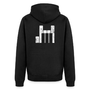 Klavier Pianist - Unisex Premium Bio Zip Hoodie - Schwarz - Hinten - Nico (187cm)