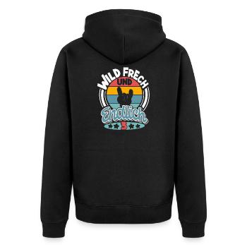 3. Geburtstag Wild Frech Und Endlich 3 - Unisex Premium Bio Zip Hoodie - Schwarz - Hinten - Nico (187cm)