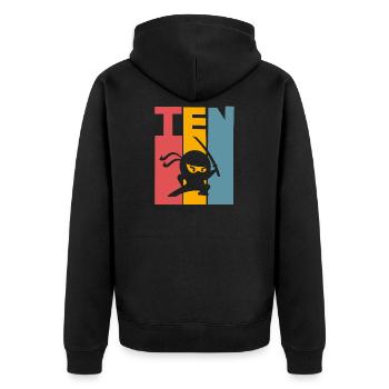 Ninja 10. Geburtstag Kinder - Unisex Premium Bio Zip Hoodie - Schwarz - Hinten - Nico (187cm)