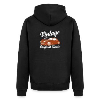 Funny Car Quote For Car Lovers Vintage Classic Car - Unisex Premium Organic Zip Hoodie - black - Back - Nico (187cm)