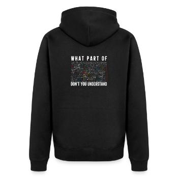 Citation drôle d’enseignant ne comprenez pas l’enseignant - Veste à capuche bio Premium Unisexe - noir - Dos - Nico (187cm)