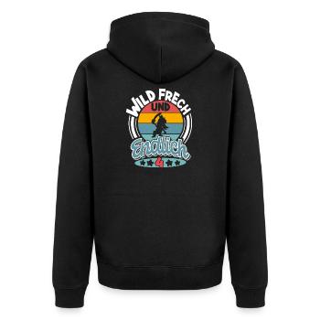 4. Geburtstag Piraten Pirat Kinder - Unisex Premium Bio Zip Hoodie - Schwarz - Hinten - Nico (187cm)