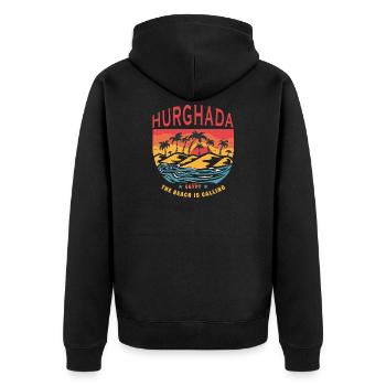 Hurghada Egypt beach design - Unisex Premium Organic Zip Hoodie - black - Back - Nico (187cm)
