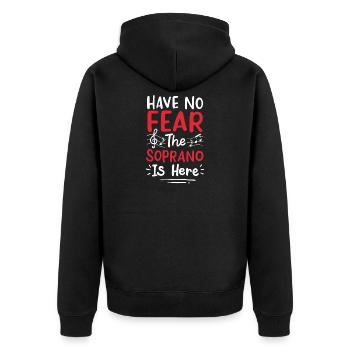 Sopran Chor Sänger - Unisex Premium Bio Zip Hoodie - Schwarz - Hinten - Nico (187cm)