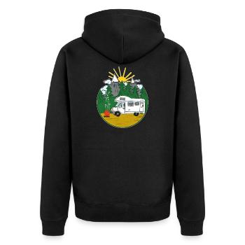 Camping Is My Life - Womo - Camping-car - Veste à capuche bio Premium Unisexe - noir - Dos - Nico (187cm)