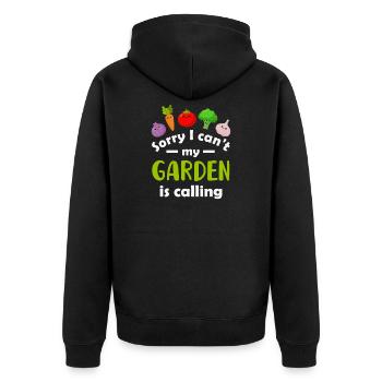 Garden Gardener Gardener - Unisex Premium Organic Zip Hoodie - black - Back - Nico (187cm)