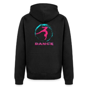 Dance - Unisex Premium Bio Zip Hoodie - Schwarz - Hinten - Nico (187cm)