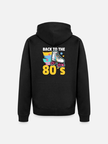 Rollschuhe 80er Rollschuhlaufen - Unisex Premium Bio Zip Hoodie - Schwarz