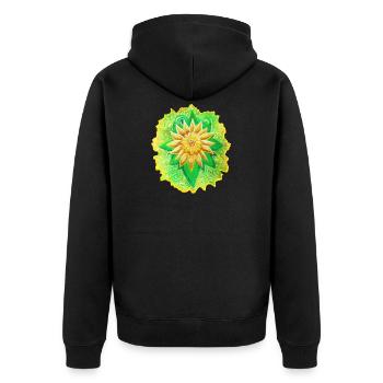SeelenBlume - Sonja Ariel von Staden - Unisex Premium Bio Zip Hoodie - Schwarz - Hinten - Nico (187cm)