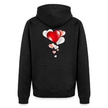 pot-pourri ballon lumineux du cœur - Veste à capuche bio Premium Unisexe - noir - Dos - Nico (187cm)