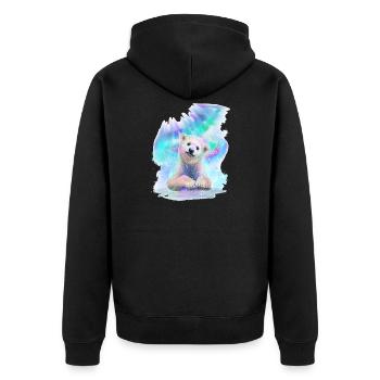 Eisbär - Unisex Premium Bio Zip Hoodie - Schwarz - Hinten - Nico (187cm)