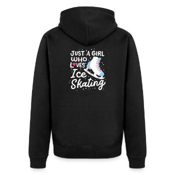 Schlittschuhlaufen Schlittschuhläufer Eiskunstläuf - Unisex Premium Bio Zip Hoodie - Schwarz - Hinten - Nico (187cm)