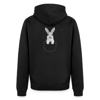 Rabbit Easter Flowers Rabbit Dad - Unisex Premium Organic Zip Hoodie - black - Back - Nico (187cm)