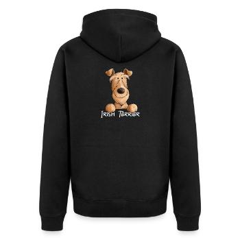 Irish Terrier Dog I Dog breed - Unisex Premium Organic Zip Hoodie - black - Back - Nico (187cm)