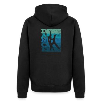 Latein Tanzen Paartanz Lateinamerikanisch Vintage - Unisex Premium Bio Zip Hoodie - Schwarz - Hinten - Nico (187cm)