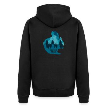 Climate Change Environmental Protection Squirrel - Unisex Premium Organic Zip Hoodie - black - Back - Nico (187cm)