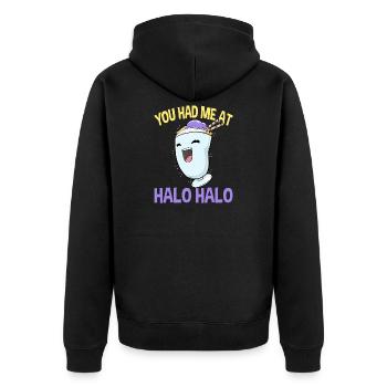 Halo Halo Philippinen philippinisches Essen Kawaii - Unisex Premium Bio Zip Hoodie - Schwarz - Hinten - Nico (187cm)