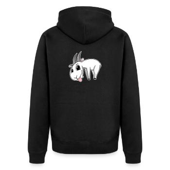 Goat Goat Buck - Unisex Premium Organic Zip Hoodie - black - Back - Nico (187cm)