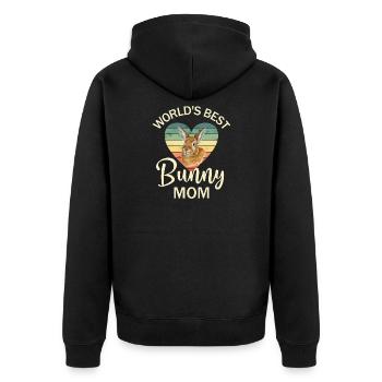 Rabbit Rabbit - Unisex Premium Organic Zip Hoodie - black - Back - Nico (187cm)