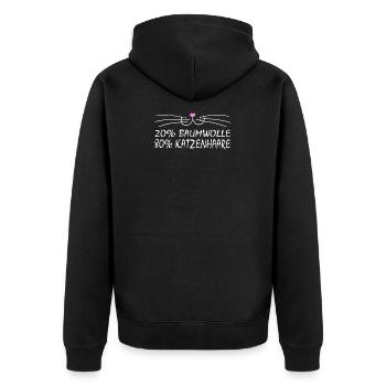 Katze Katzen Cat Kätzchen Mieze - Unisex Premium Bio Zip Hoodie - Schwarz - Hinten - Nico (187cm)