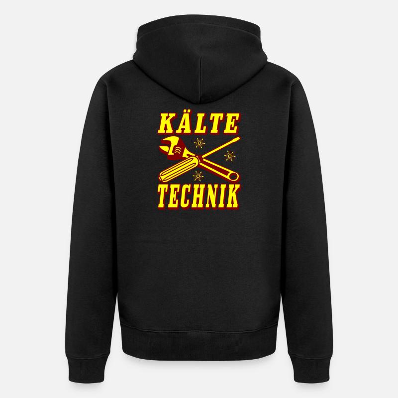 Kälte Technik Retro Design - Unisex Premium Bio Zip Hoodie - Schwarz