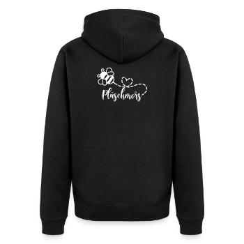 Plüschmors Plattdeutsch Ostfriesisch Hummel Biene - Unisex Premium Bio Zip Hoodie - Schwarz - Hinten - Nico (187cm)