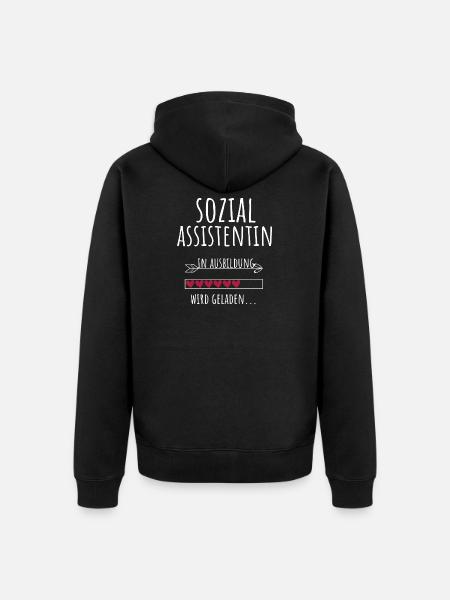 Sozialassistentin in Ausbildung Geschenk - Unisex Premium Bio Zip Hoodie - Schwarz
