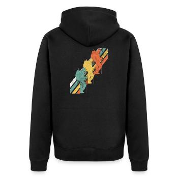 Wandern Wanderer - Unisex Premium Bio Zip Hoodie - Schwarz - Hinten - Nico (187cm)
