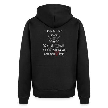 Ohne mein Hund - Unisex Premium Bio Zip Hoodie - Schwarz - Hinten - Nico (187cm)