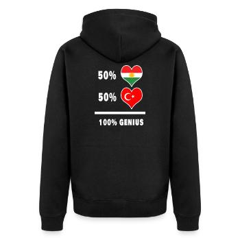 Kurdistan und Türkei genial / Geschenk - Unisex Premium Bio Zip Hoodie - Schwarz - Hinten - Nico (187cm)