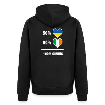 L'Irlande et l'Ukraine - Veste à capuche bio Premium Unisexe - noir - Dos - Nico (187cm)