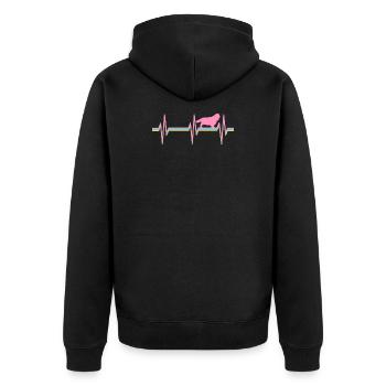 Cavalier King Charles - Unisex Premium Bio Zip Hoodie - Schwarz - Hinten - Nico (187cm)