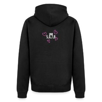 Tanzen Rhythmus Tanz Tänzer Tänzerin - Unisex Premium Bio Zip Hoodie - Schwarz - Hinten - Nico (187cm)
