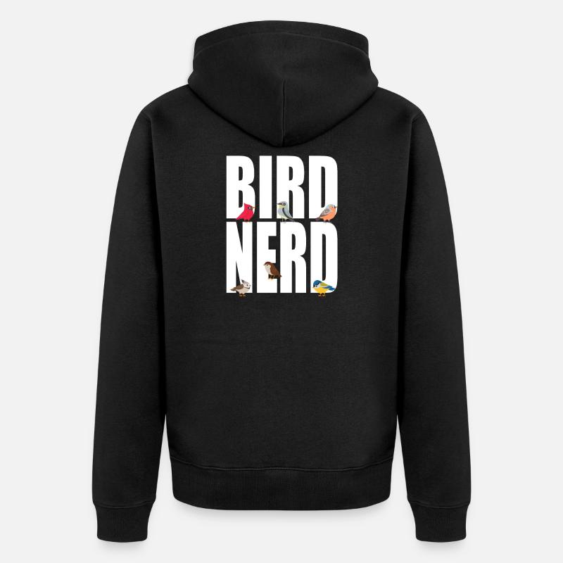 Oiseaux Oiseau Nerd - Veste à capuche bio Premium Unisexe - noir