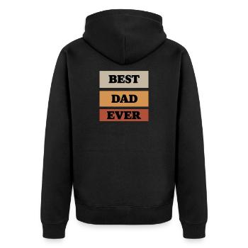 Best Dad Ever - Unisex Premium Bio Zip Hoodie - Schwarz - Hinten - Nico (187cm)