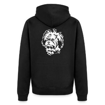 Tête de Lion « Black Edition » - Veste à capuche bio Premium Unisexe - noir - Dos - Nico (187cm)