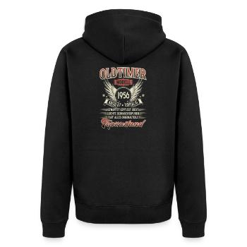 1956 Geboren Geburtstag Oldtimer - Unisex Premium Bio Zip Hoodie - Schwarz - Hinten - Nico (187cm)