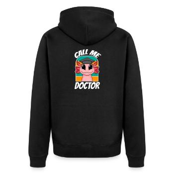 Thèse de doctorat Doctorat Doctorat - Veste à capuche bio Premium Unisexe - noir - Dos - Nico (187cm)